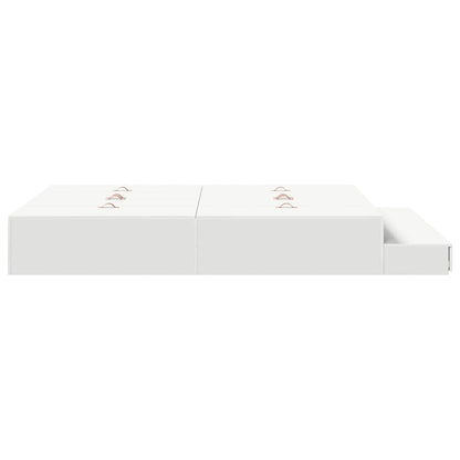 Storage Bed Frame with Drawer White 150 cm Engineered Wood