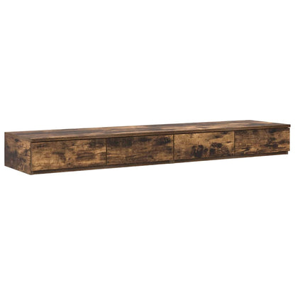 Storage Bed Frame with Drawer Smoked Oak 150 cm Engineered Wood