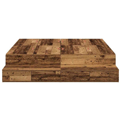 Storage Bed Frame with Drawer Old Wood 150 cm Engineered Wood
