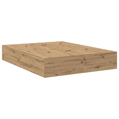 Storage Bed Frame with Door Artisan Oak 150 cm Engineered Wood
