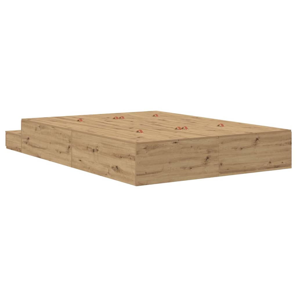 Storage Bed Frame with Door Artisan Oak 150 cm Engineered Wood
