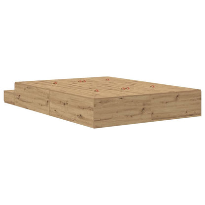 Storage Bed Frame with Door Artisan Oak 150 cm Engineered Wood