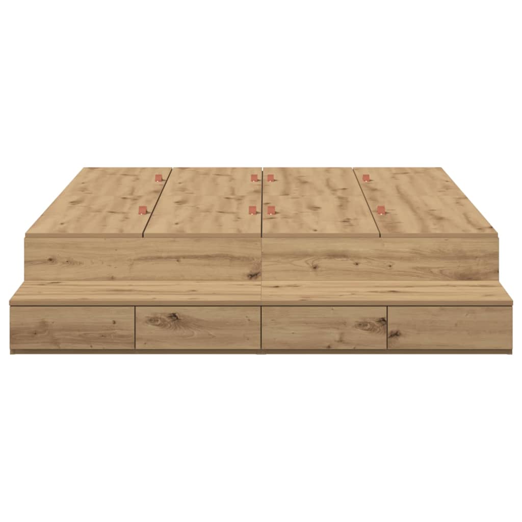 Storage Bed Frame with Door Artisan Oak 150 cm Engineered Wood