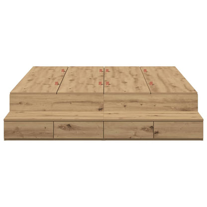 Storage Bed Frame with Door Artisan Oak 150 cm Engineered Wood