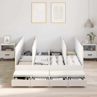 Storage Bed Frame with Drawer White 160 cm Engineered Wood