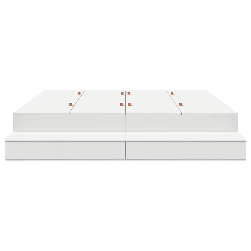 Storage Bed Frame with Drawer White 180 cm Engineered Wood
