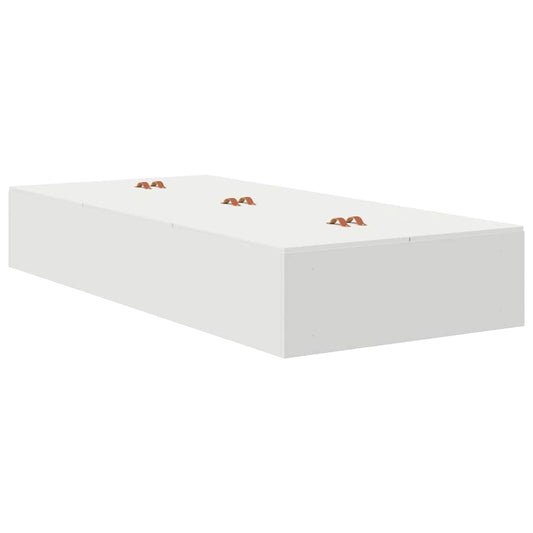 Storage Bed Frame with Drawer White 90 cm Engineered Wood