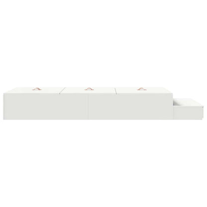 Storage Bed Frame with Drawer White 90 cm Engineered Wood