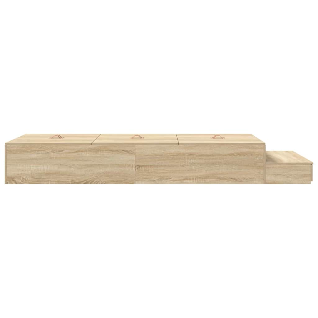 Storage Bed Frame with Drawer Sonoma Oak 90 cm Engineered Wood