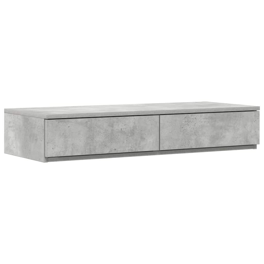 Storage Bed Frame Concrete Grey 90 cm Engineered Wood