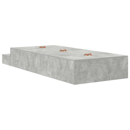 Storage Bed Frame Concrete Grey 90 cm Engineered Wood