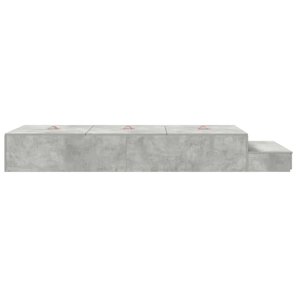 Storage Bed Frame Concrete Grey 90 cm Engineered Wood