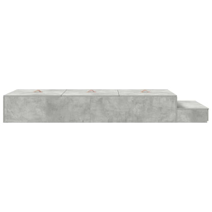Storage Bed Frame Concrete Grey 90 cm Engineered Wood