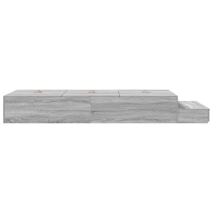 Storage Bed Frame with Drawer Grey Sonoma 90 cm Engineered Wood