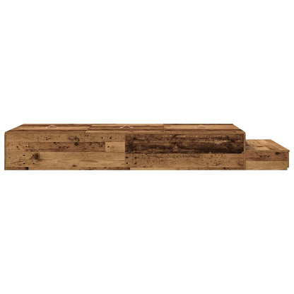 Storage Bed Frame with Drawer Old Wood 90 cm Engineered Wood