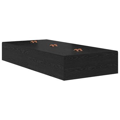 Storage Bed Frame with Drawer Black Oak 75 cm Engineered Wood