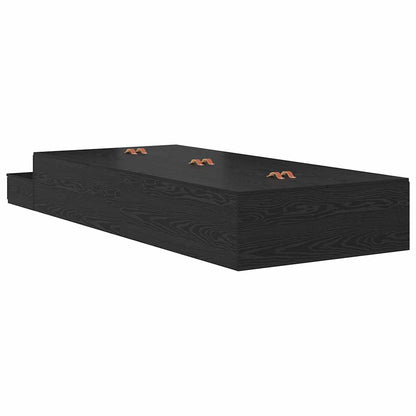 Storage Bed Frame with Drawer Black Oak 75 cm Engineered Wood
