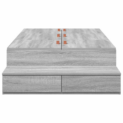 Storage Bed Frame with Drawer Grey Sonoma 75 cm Engineered Wood