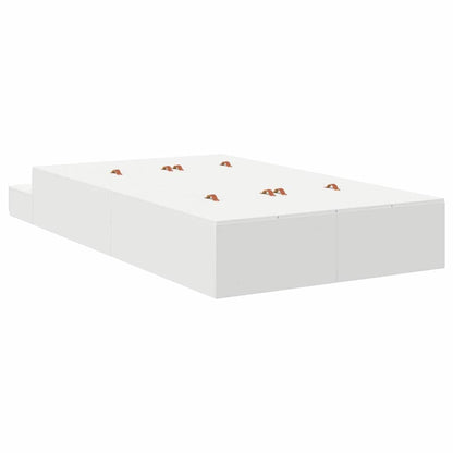 Storage Bed Frame with Drawer White 120 cm Engineered Wood