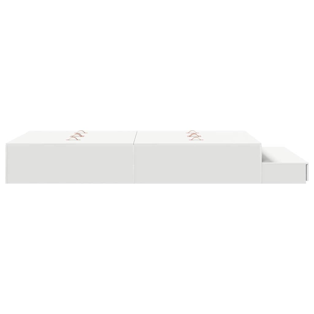 Storage Bed Frame with Drawer White 120 cm Engineered Wood
