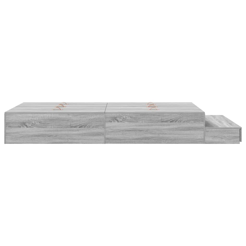 Storage Bed Frame Grey Sonoma 120 cm Engineered Wood