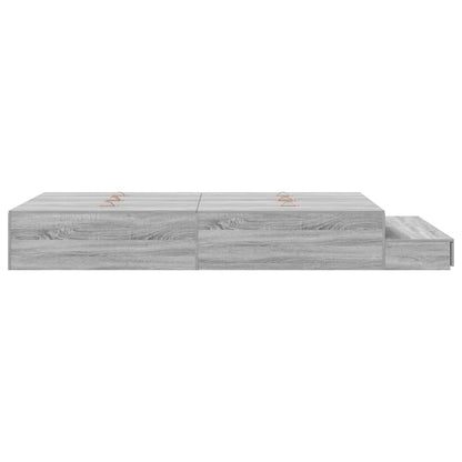 Storage Bed Frame Grey Sonoma 120 cm Engineered Wood