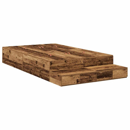 Storage Bed Frame with Drawer Old Wood 120 cm Engineered Wood