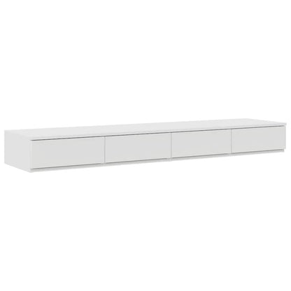Storage Bed Frame with Drawer White 140 cm Engineered Wood