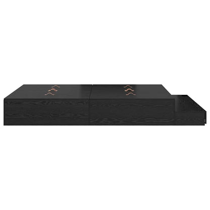 Storage Bed Frame with Drawer Black Oak 140 cm Engineered Wood