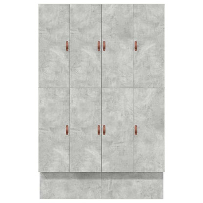 Storage Bed Frame Concrete Grey 140 cm Engineered Wood