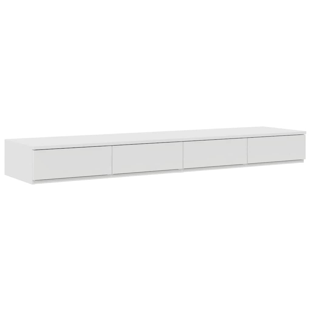 Storage Bed Frame with Drawer White 135 cm Engineered Wood