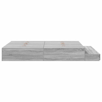 Storage Bed Frame Grey Sonoma 135 cm Engineered Wood