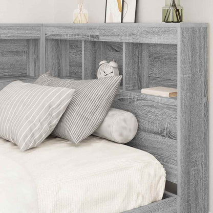 Bookcase Bed Grey sonoma 100 x 200 cm Engineered wood