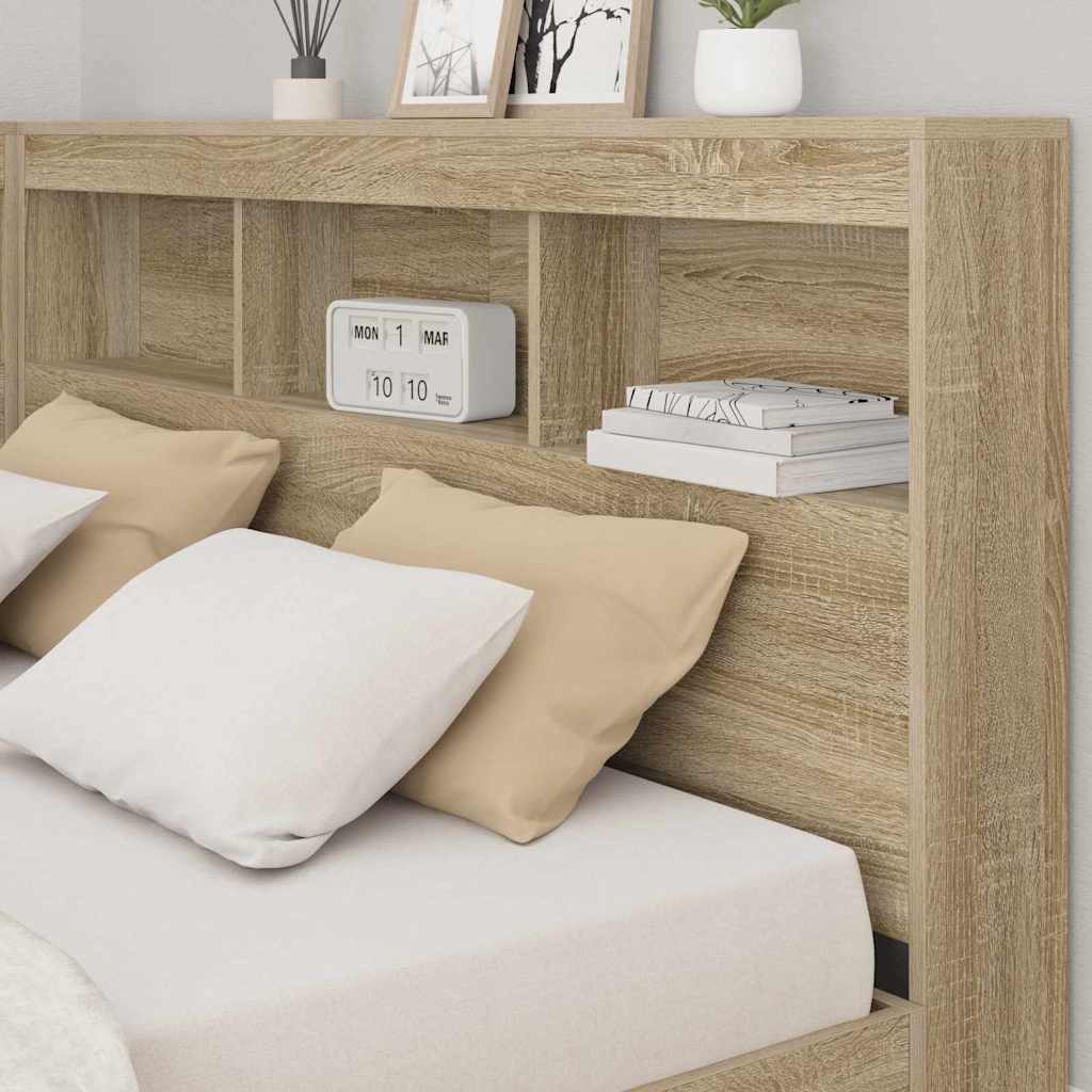 Bookcase Bed Sonoma oak 140 x 200 cm Engineered wood