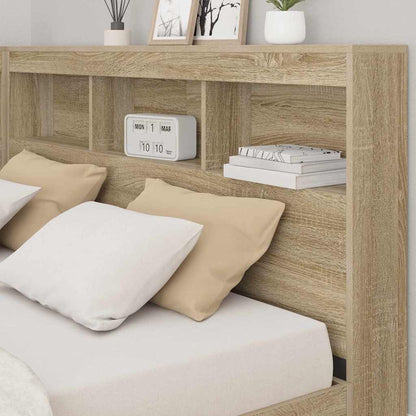 Bookcase Bed Sonoma oak 140 x 200 cm Engineered wood