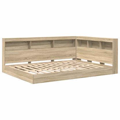 Bookcase Bed Sonoma oak 140 x 200 cm Engineered wood