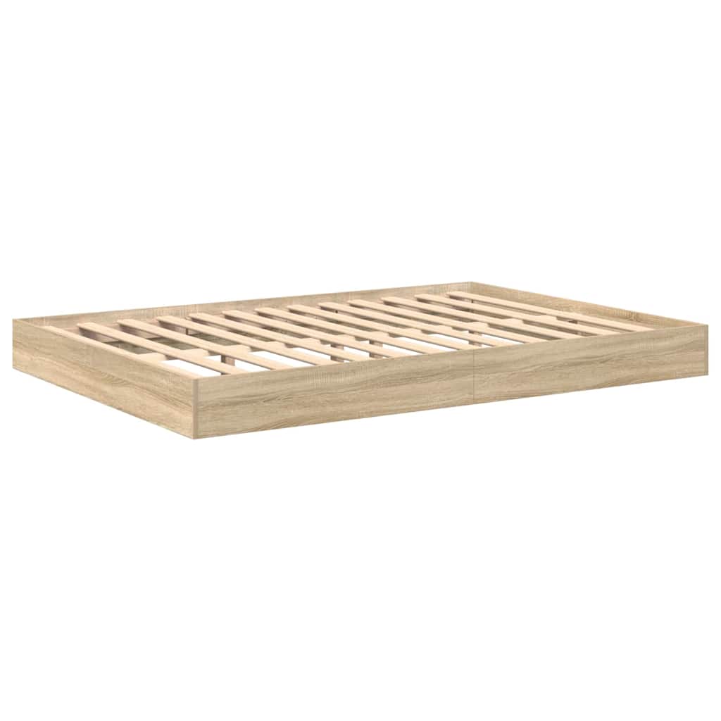Bookcase Bed Sonoma oak 140 x 200 cm Engineered wood
