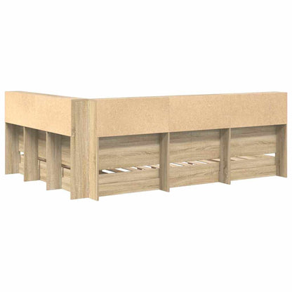 Bookcase Bed Sonoma oak 140 x 200 cm Engineered wood