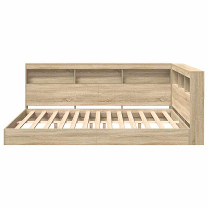 Bookcase Bed Sonoma oak 140 x 200 cm Engineered wood