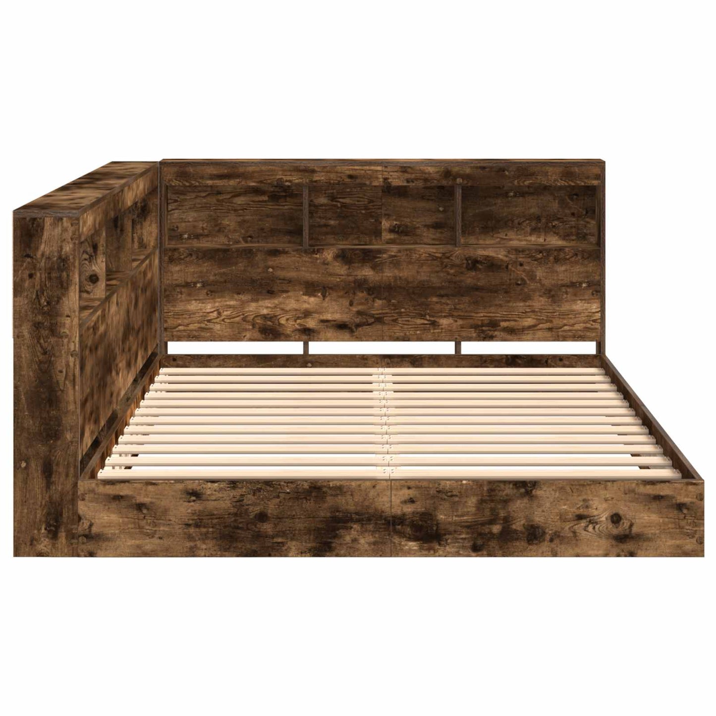 Bookcase Bed Smoked oak 140 x 200 cm Engineered wood