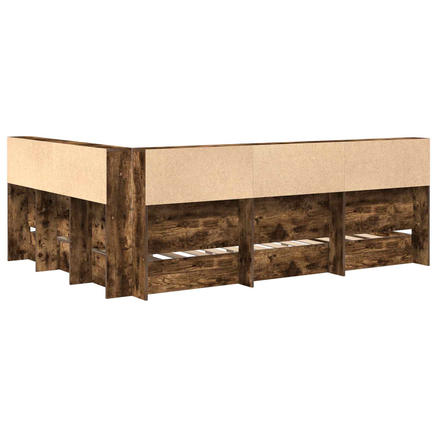 Bookcase Bed Smoked oak 160 x 200 cm Engineered wood