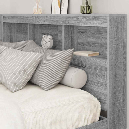 Bookcase Bed Grey sonoma 160 x 200 cm Engineered wood