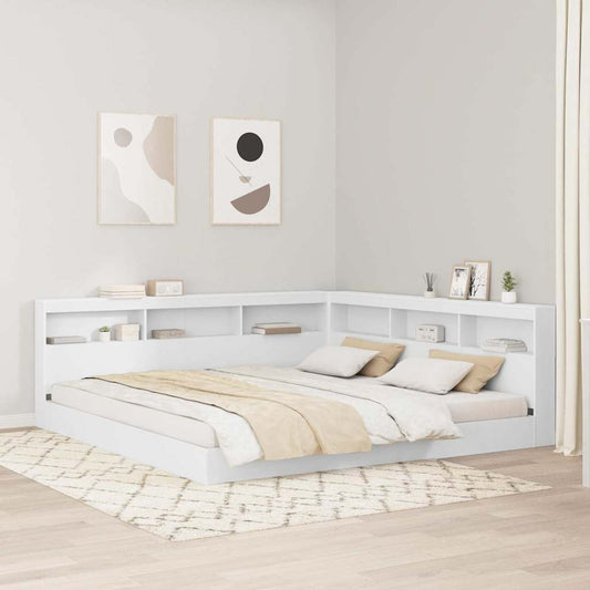Bookcase Bed with Shelf White 180 x 200 cm Engineered Wood