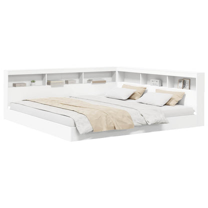 Bookcase Bed with Headboard White 180 x 200 cm Engineered wood
