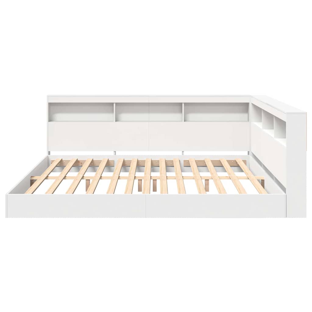 Bookcase Bed with Headboard White 180 x 200 cm Engineered wood