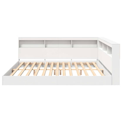 Bookcase Bed with Headboard White 180 x 200 cm Engineered wood