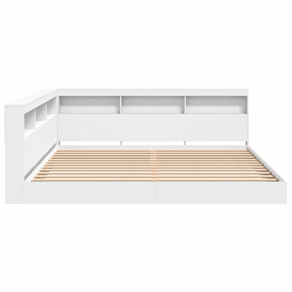 Bookcase Bed with Headboard White 180 x 200 cm Engineered wood