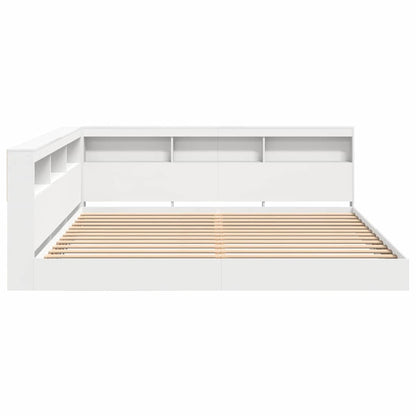 Bookcase Bed with Headboard White 180 x 200 cm Engineered wood