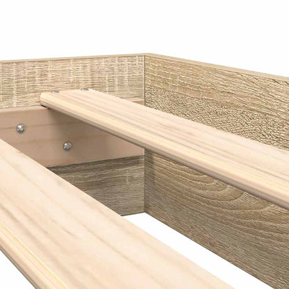 Bookcase Bed with Shelf Sonoma oak 180 x 200 cm Engineered wood