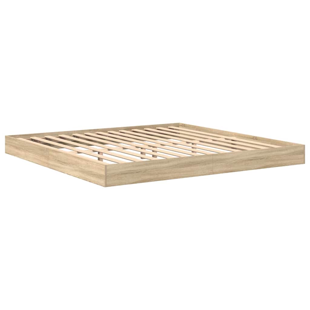 Bookcase Bed with Shelf Sonoma oak 180 x 200 cm Engineered wood